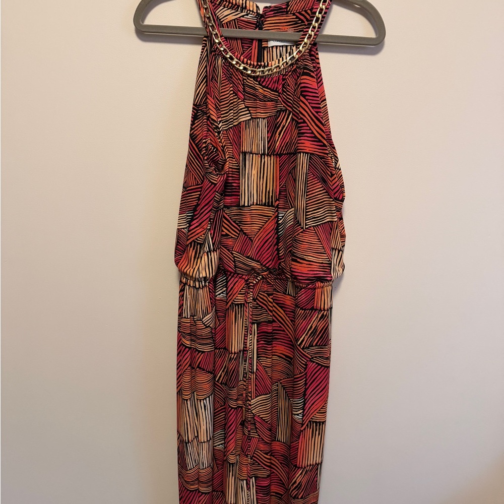 Stylish Geometric Print Halter Pant Romper